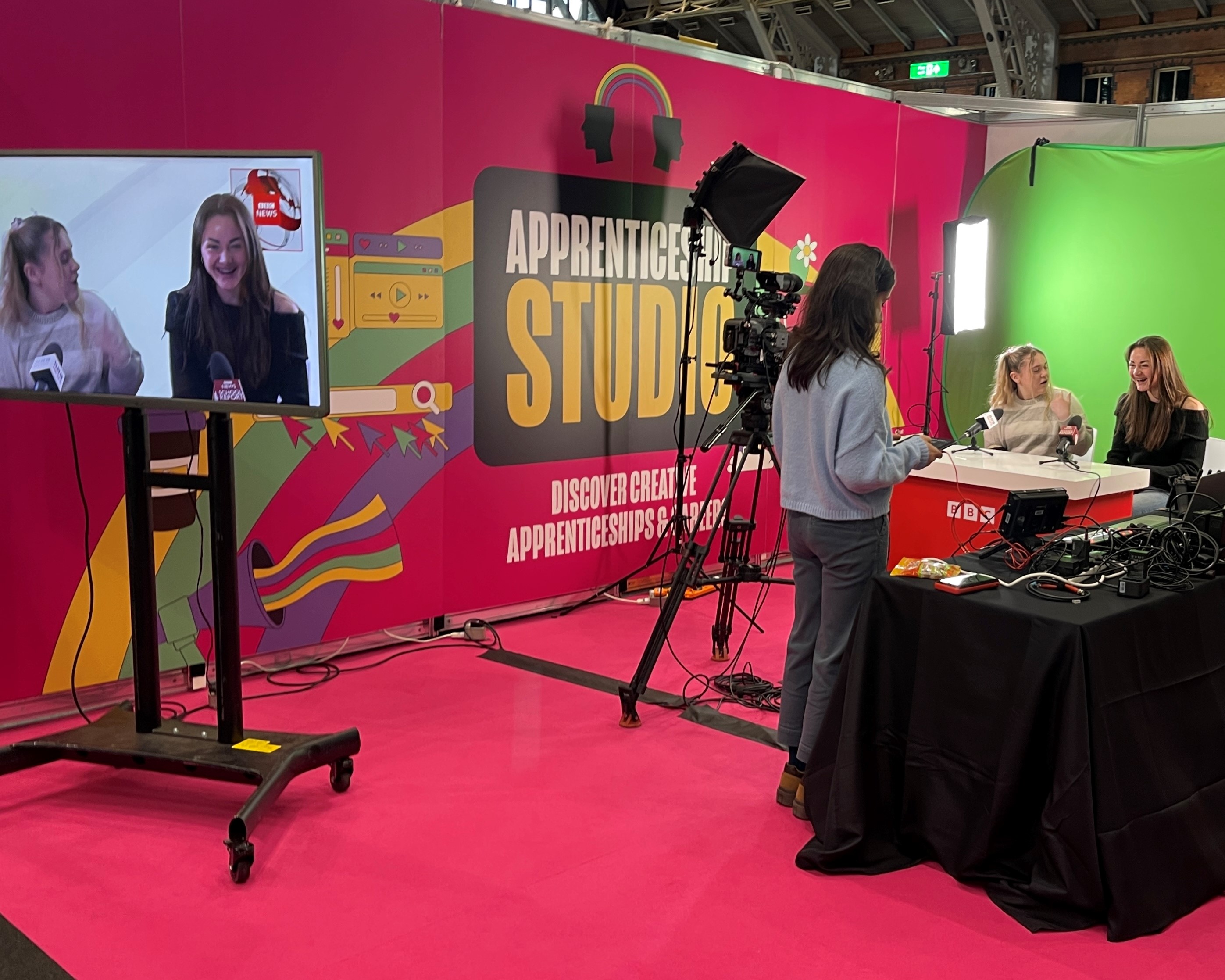 UCAS Apprenticeship Studio featuring the BBC interactive radio and tv studio experience