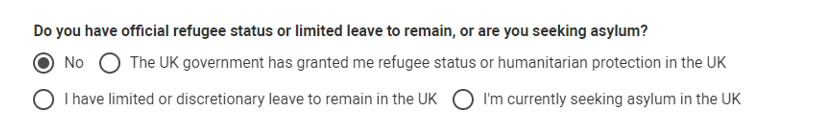 Refugee status