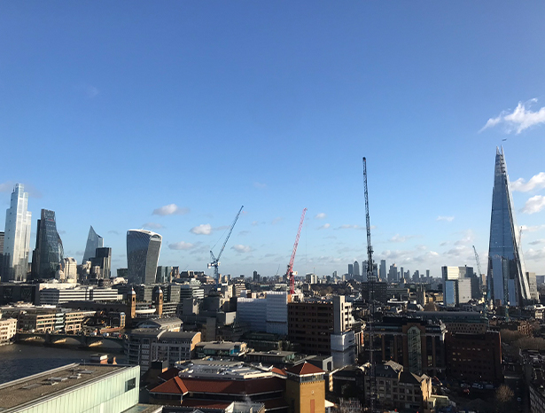 View of East London from the top of the Tate Modern