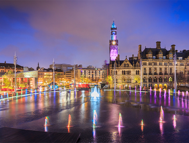 Bradford Town Hall and Centenary Square