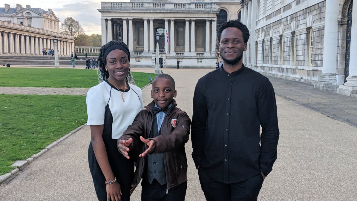 Abiola at Greenwich Palace with his siblings