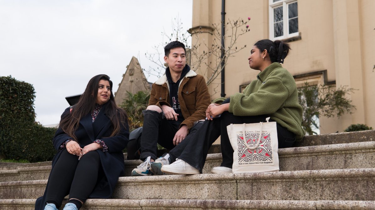 Students on campus swansea