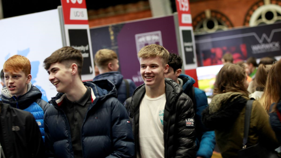 students at UCAS exhibition