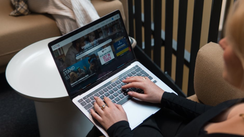 Student using laptop