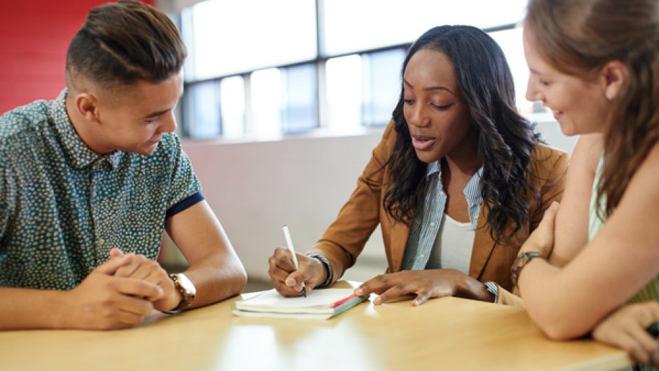 Economics apprentices in a meeting 