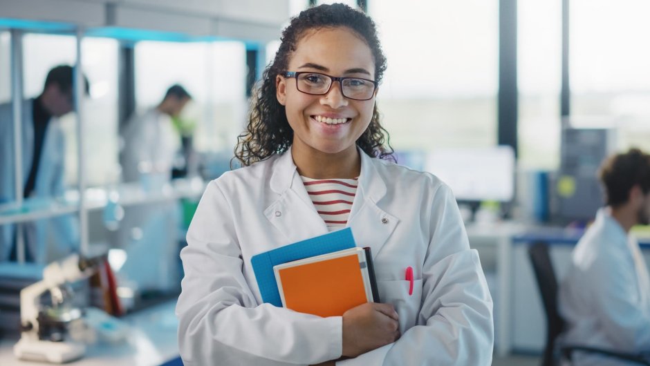 Science apprentice in a laboratory