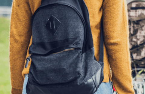 Student wearing a backpack