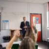 Teacher in classroom with students